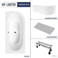 Ванна Lauter Bliss 160 L 21201061L (с ножками/серый подголовн/белый лицевой экран)