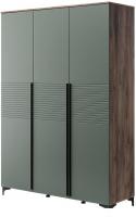 Шкаф распашной Bravo Мебель Брента ШР-3 (таксус/лак оливковый)