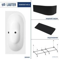 Ванна Lauter Bliss 160 L 21201061L (с каркасом/черный подголовн/черный лицевой экран)