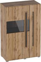 Шкаф-витрина Мебельград Ницца 2 дв (дуб вотан)