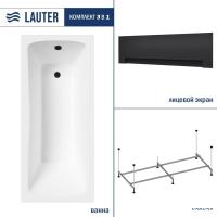 Ванна Lauter Bianca 150 21207150 (с каркасом, лицевым экраном черного цвета)