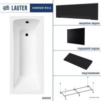 Ванна Lauter Bianca 150 21207150 (с каркасом, черным подголов.,черным лиц. и торц.экраном)
