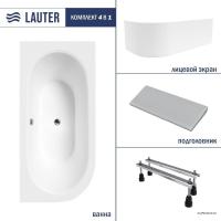 Ванна Lauter Bliss 170 P 21201072P (с ножками, серым подголовником и белым лиц.экраном)