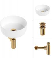 Умывальник Lauter 21499-31 + клапан 21190G + сифон 21635G (золото)