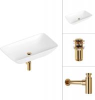 Умывальник Lauter 21886 + клапан 21190G + сифон 21635G (золото)