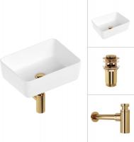 Умывальник Lauter 21674B + клапан 21190G + сифон 21635G (золото)