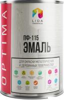 Эмаль LIDA ПФ-115 Optima 1 кг (красный)
