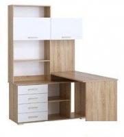 Стол Памир ПКС-11 правый (дуб сонома/белый глянец)