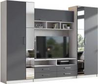 Стенка Астрид-Мебель Палермо-7 ЦРК.ПЛР.07 (анкор белый/графит)