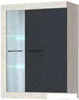 Шкаф-витрина Памир Соната ВНС-800 (дуб крафт белый/антрацит)