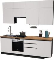 Готовая кухня ВерсоМебель Эко Премиум 2.4 (белый фасадный/ст. дуб вотан)