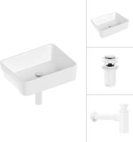 Умывальник Lauter 21675 + клапан 21190W + сифон 21635W (белый матовый)