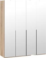 Шкаф распашной Трия Порто СМ-393.07.109 с 4 зеркальными дверями (яблоня беллуно/графит)