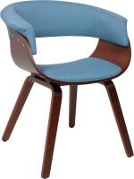 Стул с подлокотниками AksHome Mody (ткань, небесный XC188-26/орех)