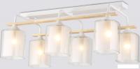 Люстра средней высоты Ambrella TR3033247/6 WH/WD (белый/дерево)