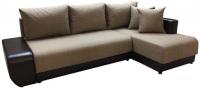 Угловой диван Асмана Олимп-1 левый (кватро 4/кожзам коричневый)