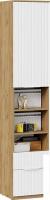Шкаф-пенал Трия Хилтон комбинированный с 1 дверью и 2 ящиками исп.2 (дуб крафт золотой/белый матовый
