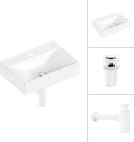 Умывальник Lauter 21887B + клапан 21190W + сифон 21635W (белый матовый)