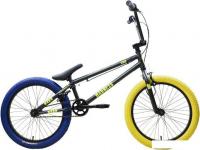 Велосипед Stark Madness BMX 1 2025 (графит матовый/желтый/синий)