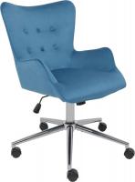 Офисное кресло AksHome Bella Chrome Seven 115 (велюр/темно-голубой)