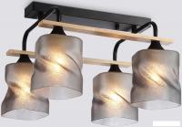 Подвесная люстра Ambrella TR3033249/4 BK/WD (черный/дерево)