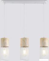 Подвесная люстра Ambrella TR8499/3 WH/WD (белый/дерево)