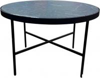Журнальный столик Мебелик МеталлАрт М011 (черный мрамор/черный большой)