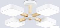 Подвесная люстра Ambrella FL4879/4 WH/WD (белый/дерево)