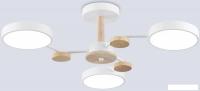 Подвесная люстра Ambrella FL4855/3 WH/WD (белый/дерево)