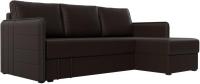Угловой диван Лига диванов Слим правый (экокожа коричневый)