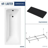 Ванна Lauter Bianca 170 21207170 (с каркасом и черным подголовником)