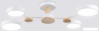 Подвесная люстра Ambrella FL4858/4 WH/WD (белый/дерево)