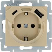 Розетка Lezard Vesna 742-3688-181TC (золото)