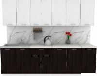 Готовая кухня ЭлиГард Lion 2.6 (белый структурный/дуб марбург/королевский опал)