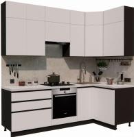 Готовая кухня ВерсоМебель Эко Премиум 1.2x2.4 правая (белый фасадный/ст. мрамор лацио)