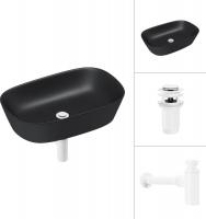 Умывальник Lauter 21393-60-A + клапан 21190W + сифон 21635W (белый матовый)