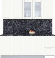 Кухонный модуль Интерлиния Мила Пластик 2.0 Б (зефирный/зефирный/кастилло темный)