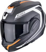 Мотошлем Scorpion Exo Exo-Tech Evo Carbon Cosy (р. M, карбон матовый/оранжевый/белый)