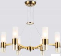 Подвесная люстра Ambrella LH55114/6 BS/FR/TI (латунь/белый матовый/янтарь)