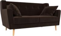Диван Лига диванов Брайтон 281 2-х местная 108926 (микровельвет, коричневый)