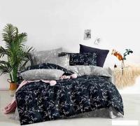 Постельное белье Реноме 1.5сп Темно-синяя коллекция New St-2497 (сатин)