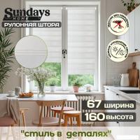 Рулонные шторы Sundays Home Лайнс 67х160 (белый)