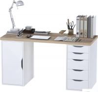 Офисный стол Mebelain Ингар 2/5/DV (дуб беленый/белый)