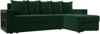 Угловой диван Лига диванов Дубай лайт правый 114150 (велюр зеленый)