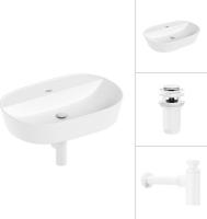 Умывальник Lauter 21460-60 + клапан 21190W + сифон 21635W (белый матовый)