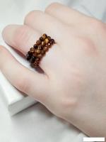 Кольцо Wolves Тигровый глаз Тройное 5538 (р.23-24)
