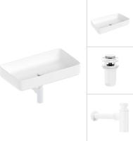 Умывальник Lauter 21487-60 + клапан 21190W + сифон 21635W (белый матовый)