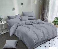 Постельное белье Реноме Евро Оливковая коллекция на резинке 180x200 Благ. серый 15-4304 (поплин)