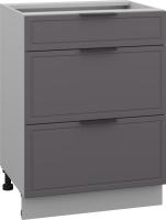 Шкаф напольный Arvento Корнелия Флок-плюс НШ60р3ш без столешницы (графит софт)