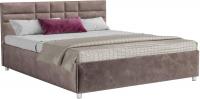 Кровать Мебель-АРС Нью-Йорк 160 (бархат серо-шоколадный Star Velvet 60 Coffee)